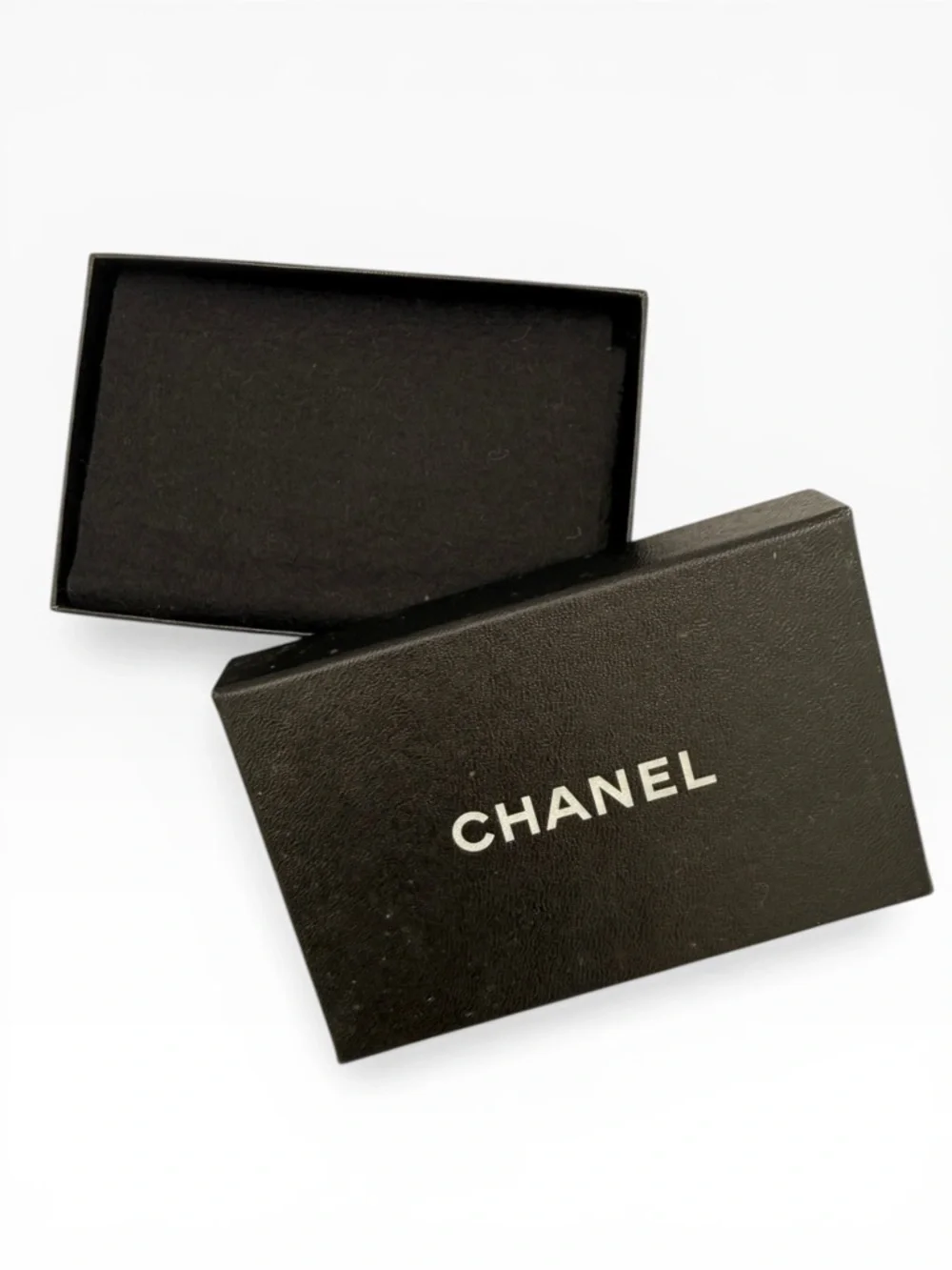 Chanel Vintage Black Leather Card Holder Wallet CC Logo Authenticated